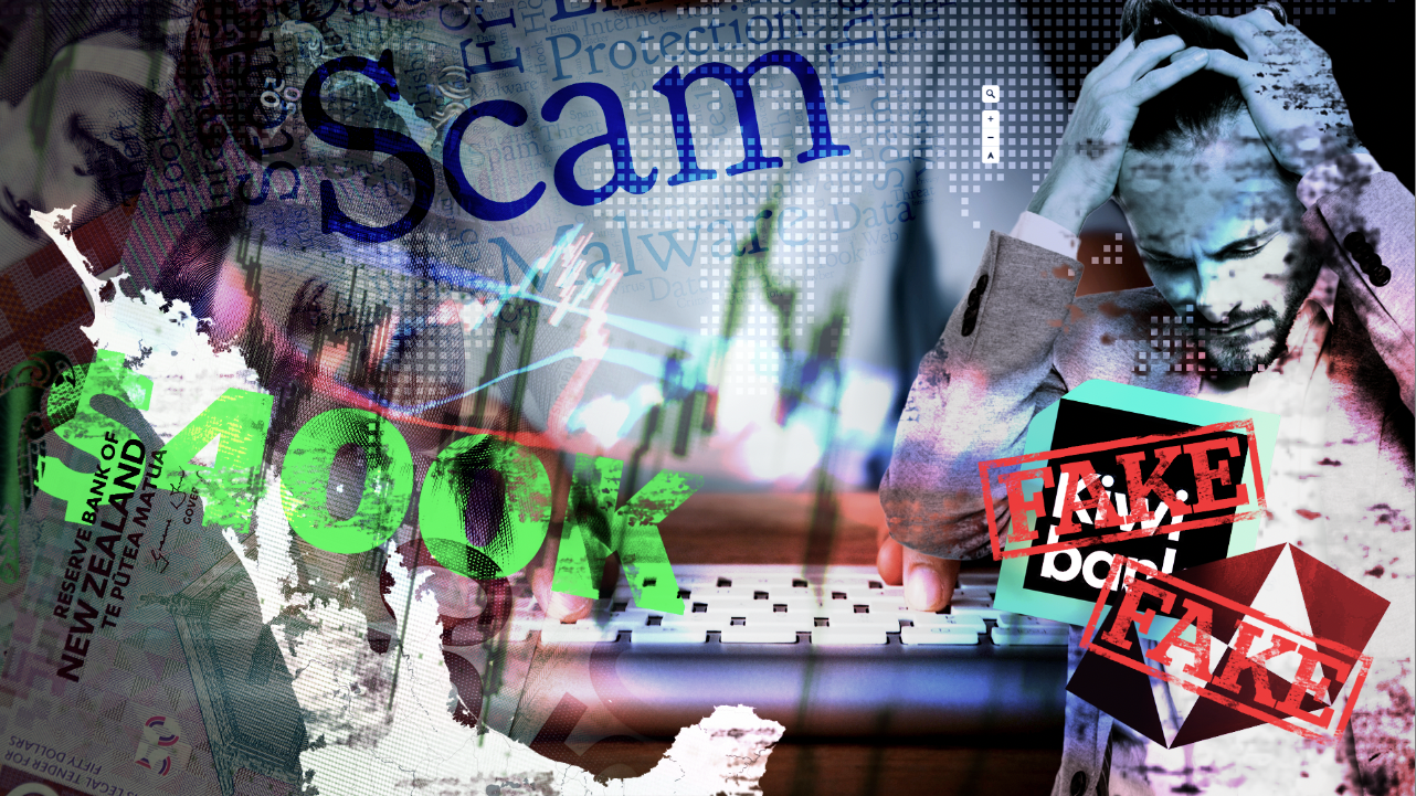 The victim says his world fell apart when he realised he'd lost $400,000 to international scammers. Graphic / Herald Artists