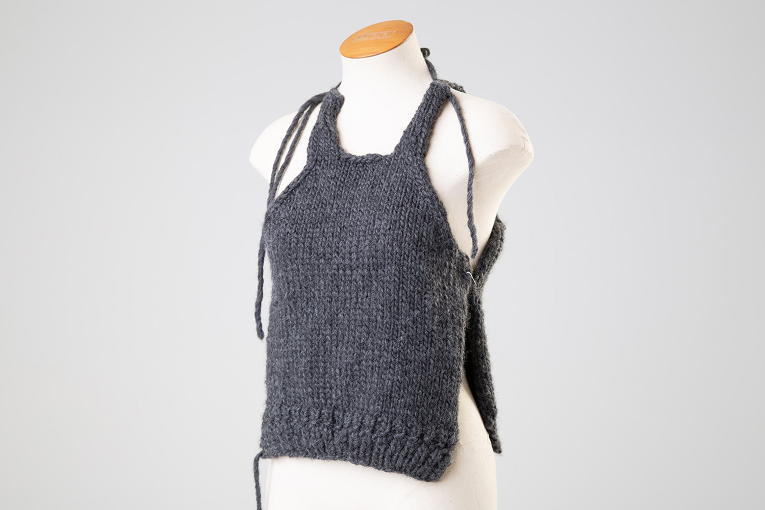 An almost-finished knit vest, made with merino wool and a real sense of pride. Photo / Sylvie Whinray