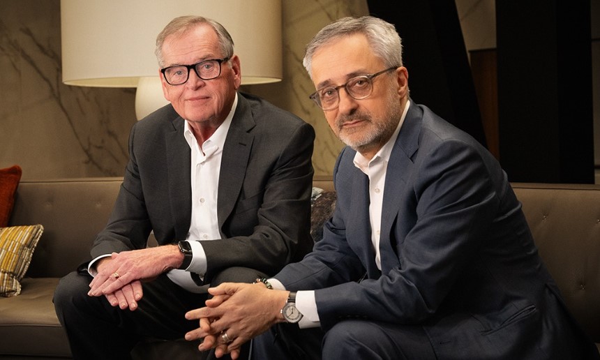 Omnicom chairman and chief executive John Wren (left), and Interpublic chief executive Philippe Krakowsky. Photo / Omnicom