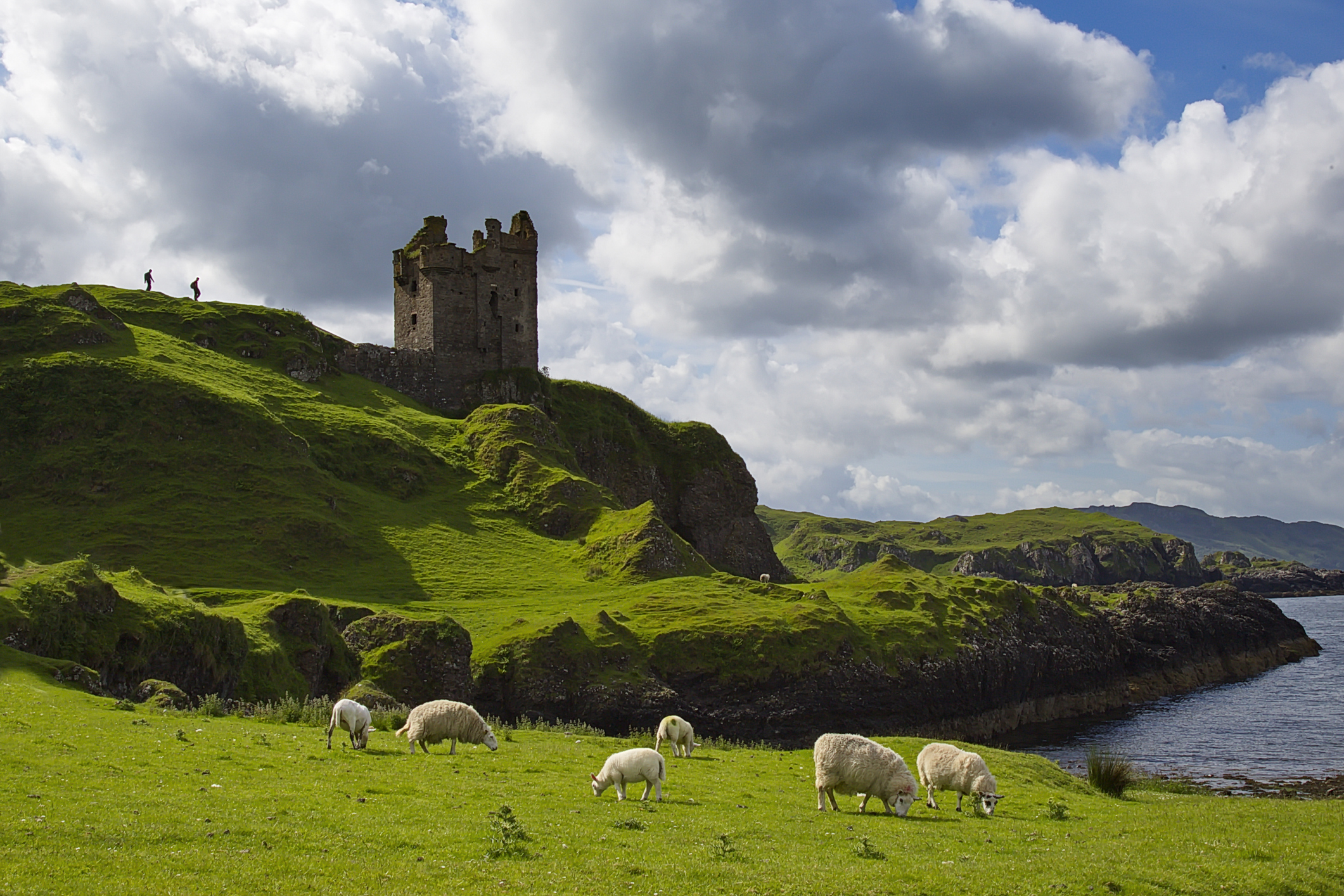 The small Scottish island of Kerrera is well set up for cycling - a moderate difficulty gravel track loops around the island's heart, passing the preserved Gylen Castle ruins. Photo / Getty Images