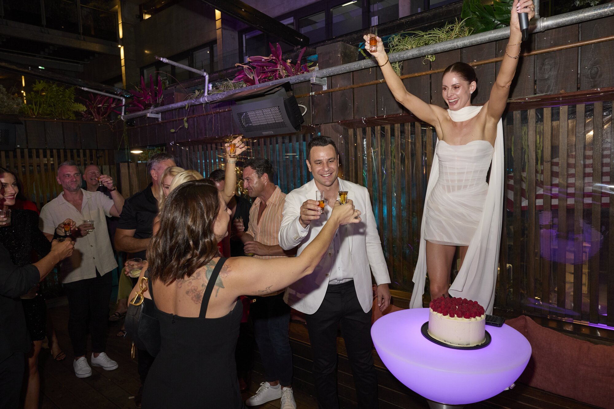 Wilhelmina Shrimpton and Ben O'Keefe engagement party at Milenta last year.
