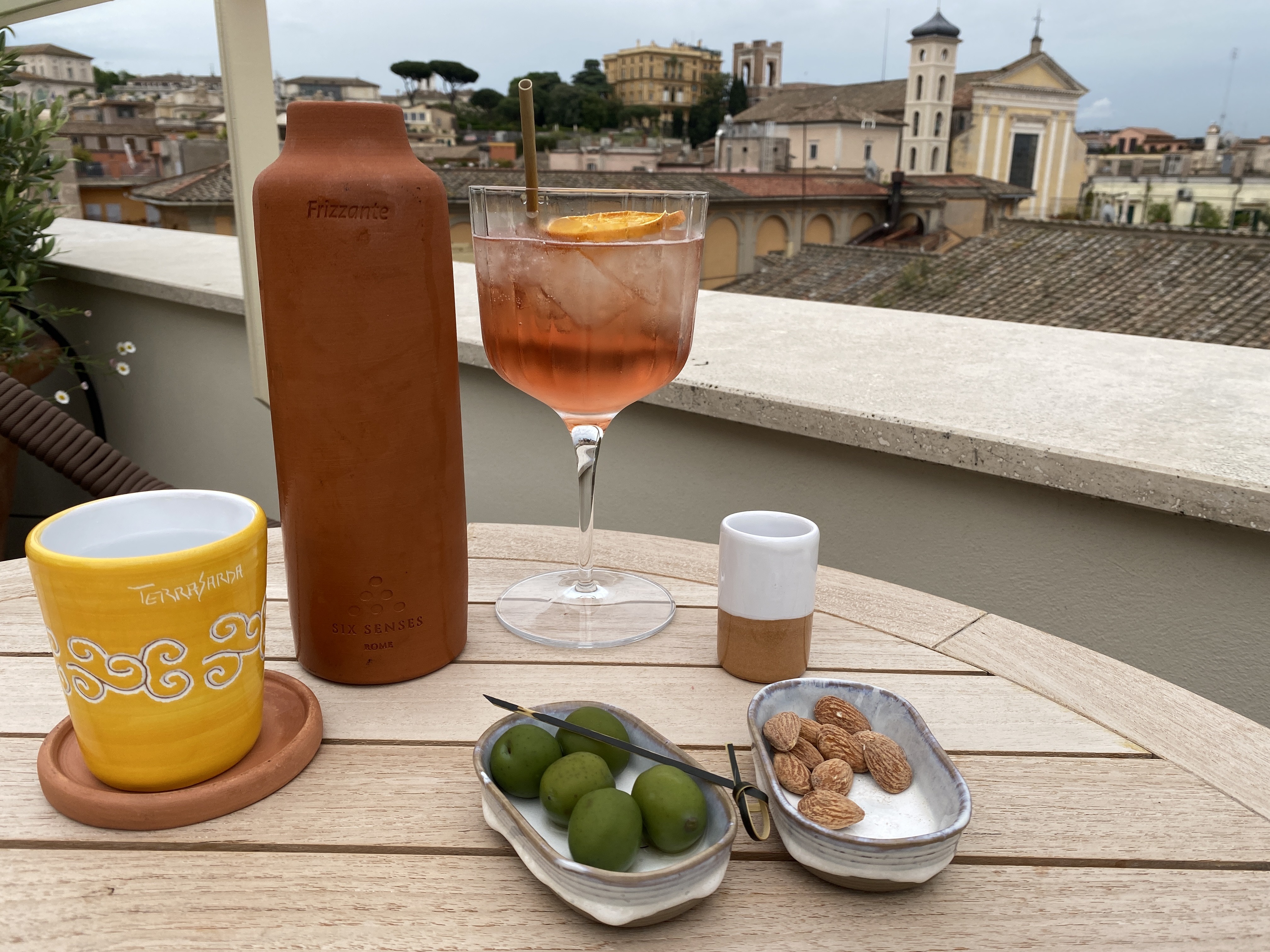 Notos is the rooftop bar at new luxury hotel Six Senses Rome, which gives 360-degree views of the Eternal City's rooftops and landmarks. Photo / Stephanie Holmes