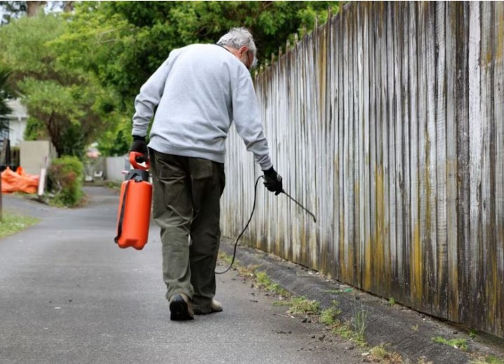 Landlord Peter Lewis working at one of his rental properties.