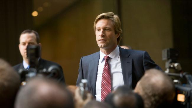 Aaron Eckhart as Harvey Dent in The Dark Knight.