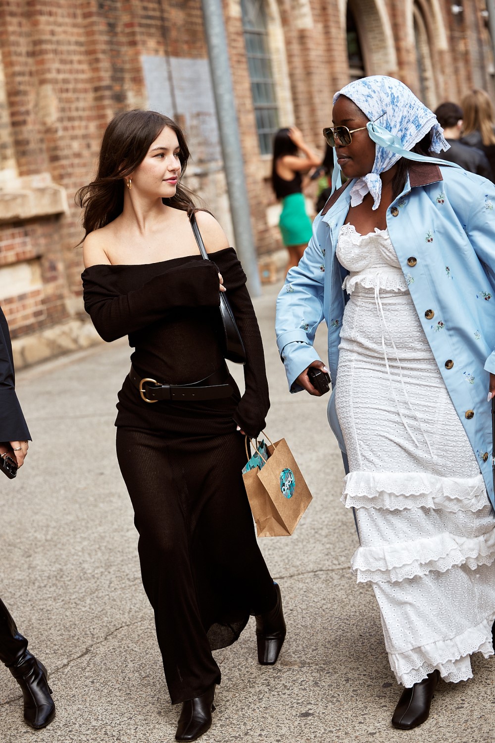 Tiktok star Sienna Kitchener and friend attend Afterpay Australian Fashion Week 2023 Day Three. Photo / Danielle Castano for Afterpay.