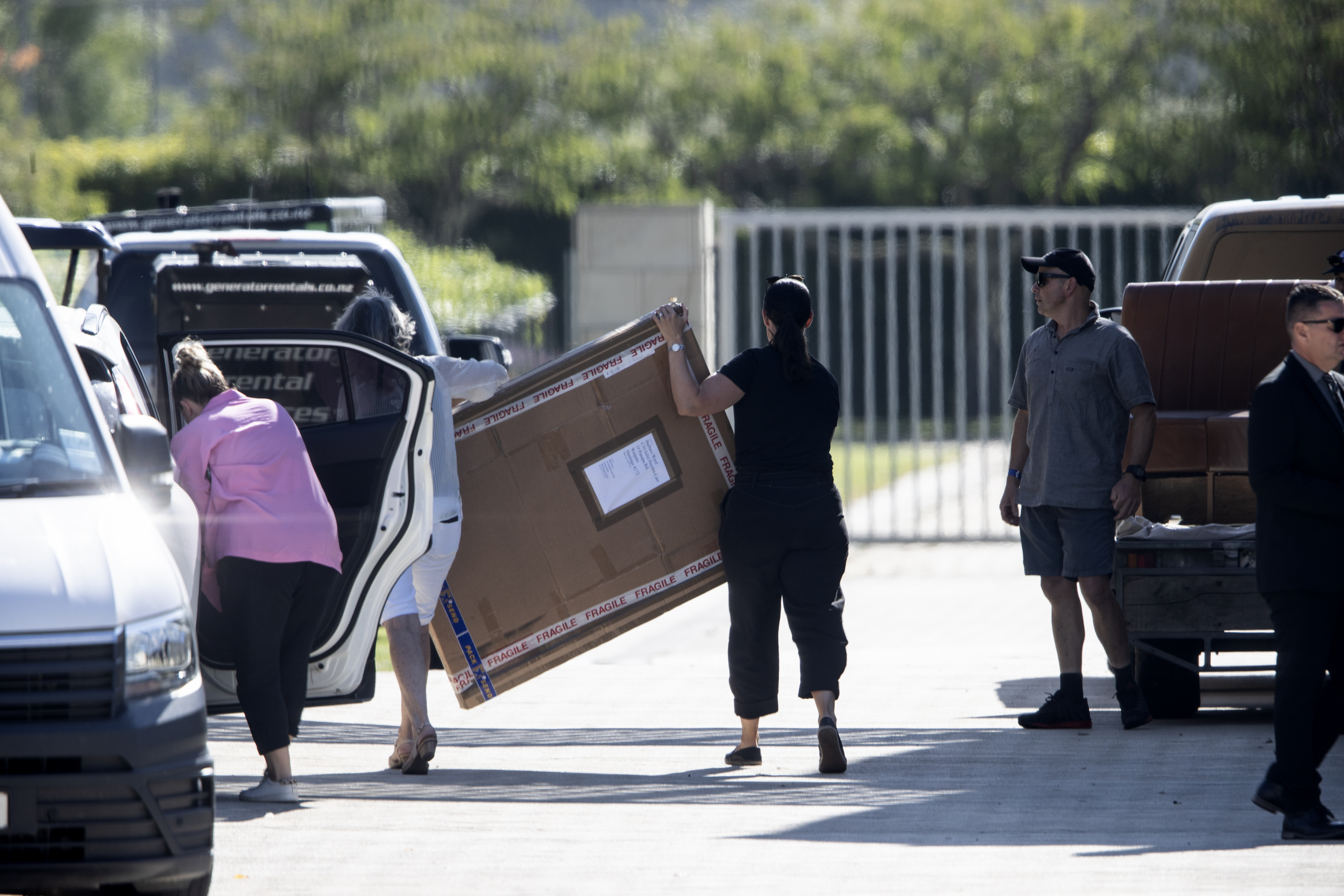 Wedding suppliers and stylists have started arriving at the venue where former Prime Minister Jacinda Ardern is getting married today. Photo / George Heard