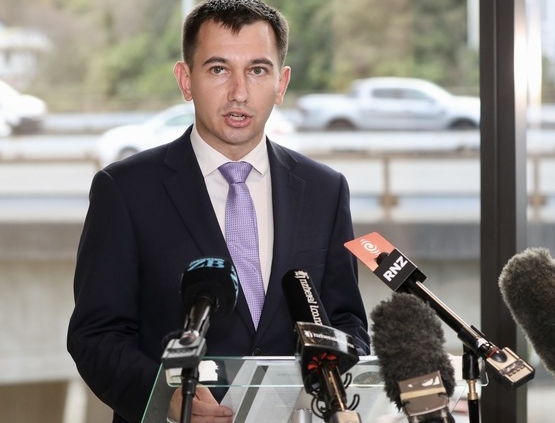 Transport Minister Simeon Brown unveils $32.9b National Land Transport Programme. Photo / Mark Mitchell