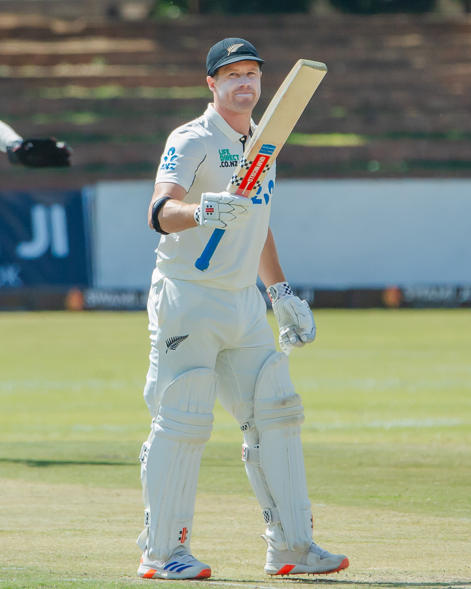 Henry Nicholls was 150 not out at stumps on day two of the second test in Bulawayo. Photo / Zimbabwe Cricket