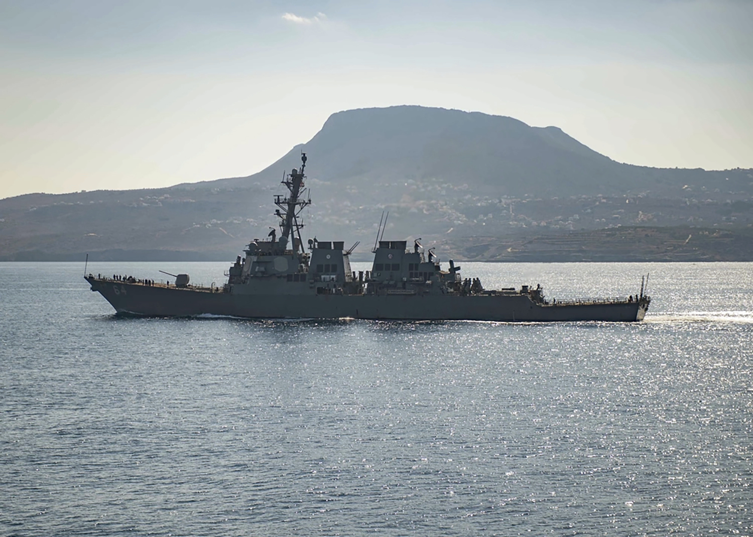 The guided-missile destroyer USS Carney in Souda Bay, Greece. Photo / AP