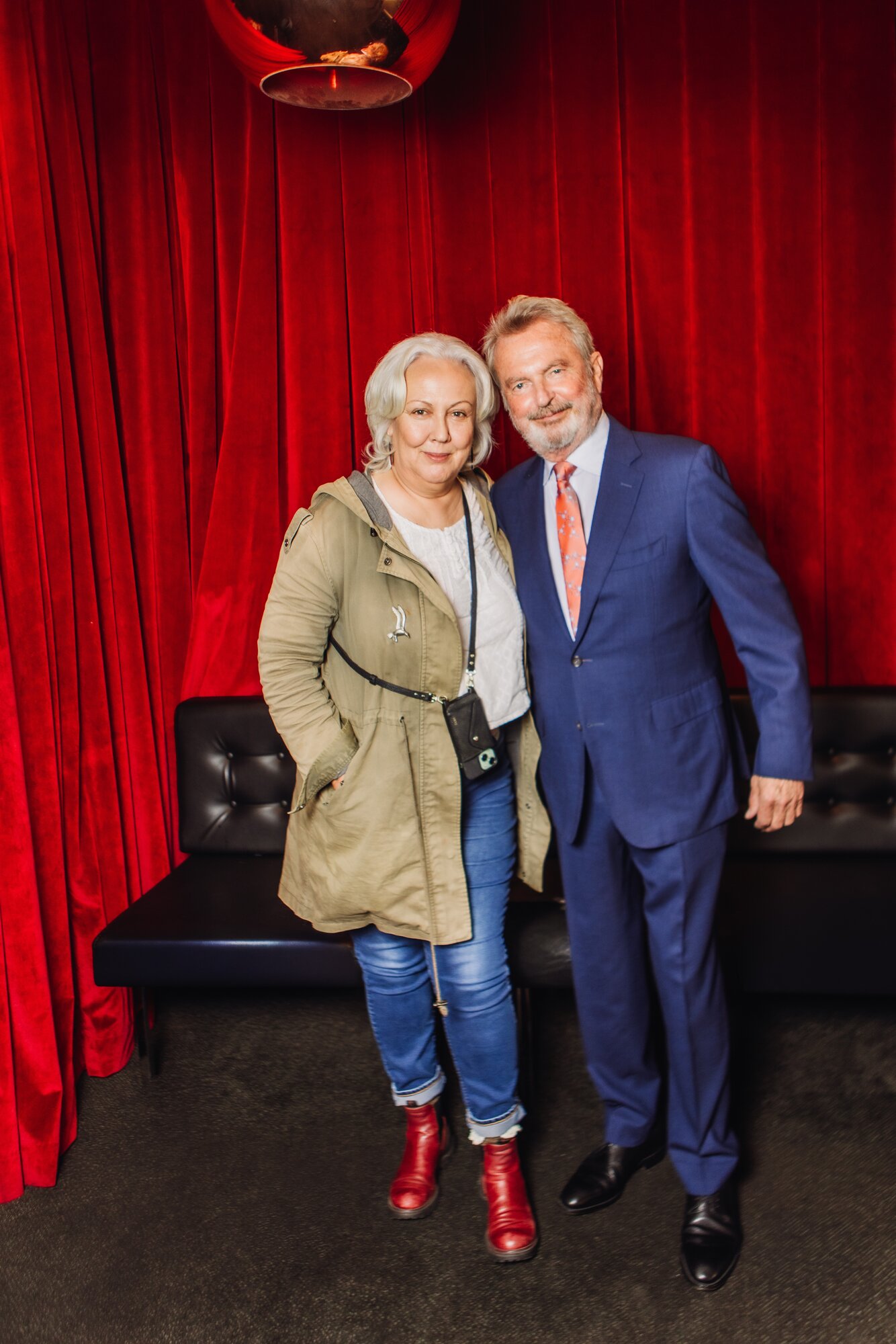 Rima Te Wiata and Sir Sam Neill at the Hunt for the Wilderpeople 10th birthday. Photo / Hope Patterson.