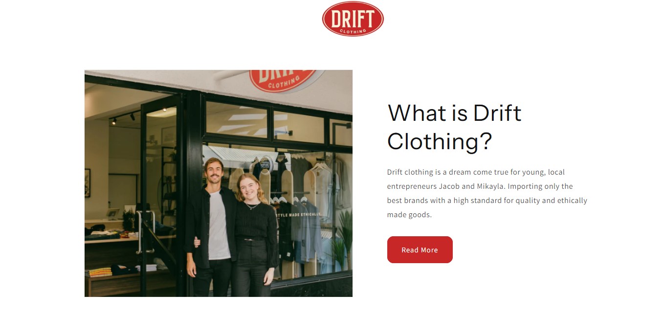 Drift Clothing is a premium New Zealand clothing business based in Mount Maunganui. Screengrab / Drift website