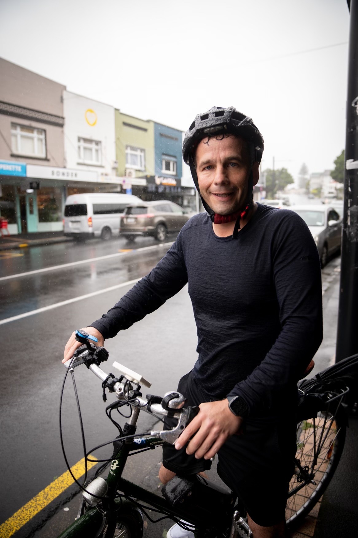Act leader David Seymour on his e-bike last year.