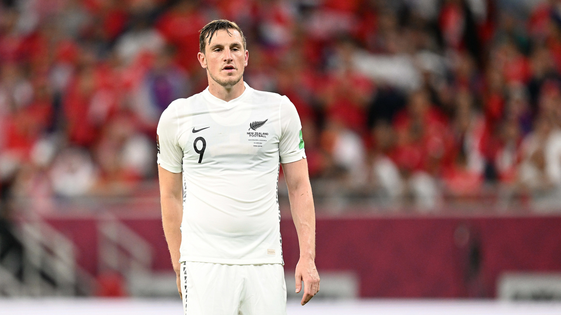 Chris Wood during the New Zealand All Whites v Costa Rica World Cup Intercontinental Playoff Match. Photo / Photosport.co.nz
