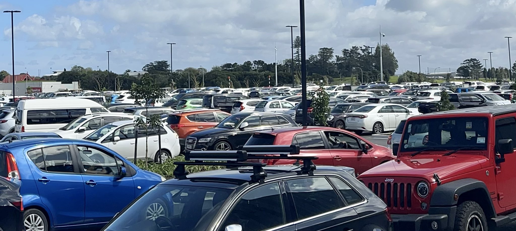 The carpark was full at Mānawa Bay. Photo / Supplied