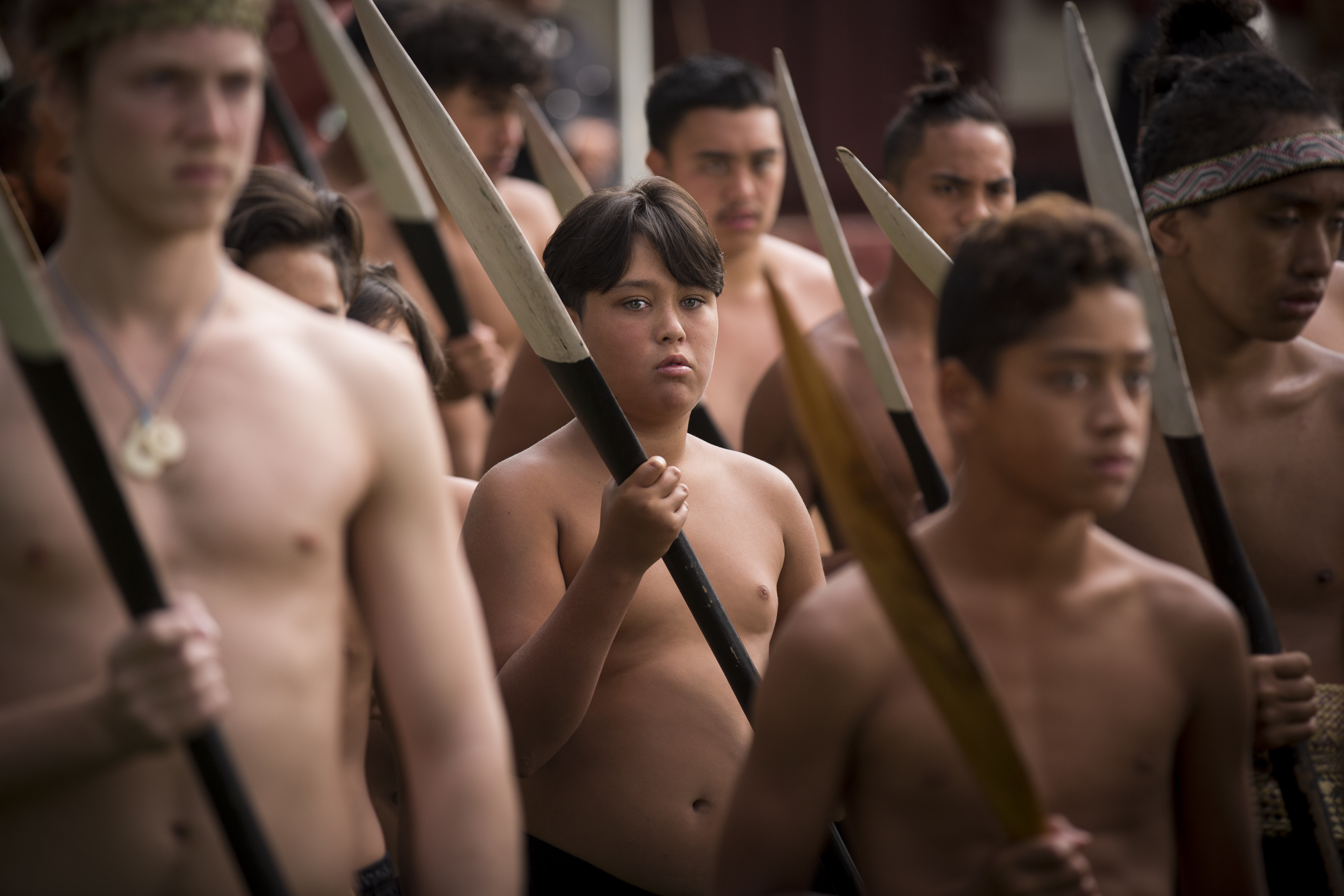 Young Waka crew at Waitangi for the Powhiri at the Upper Marae during Waitangi celebrations. Photo / Dean Purcell