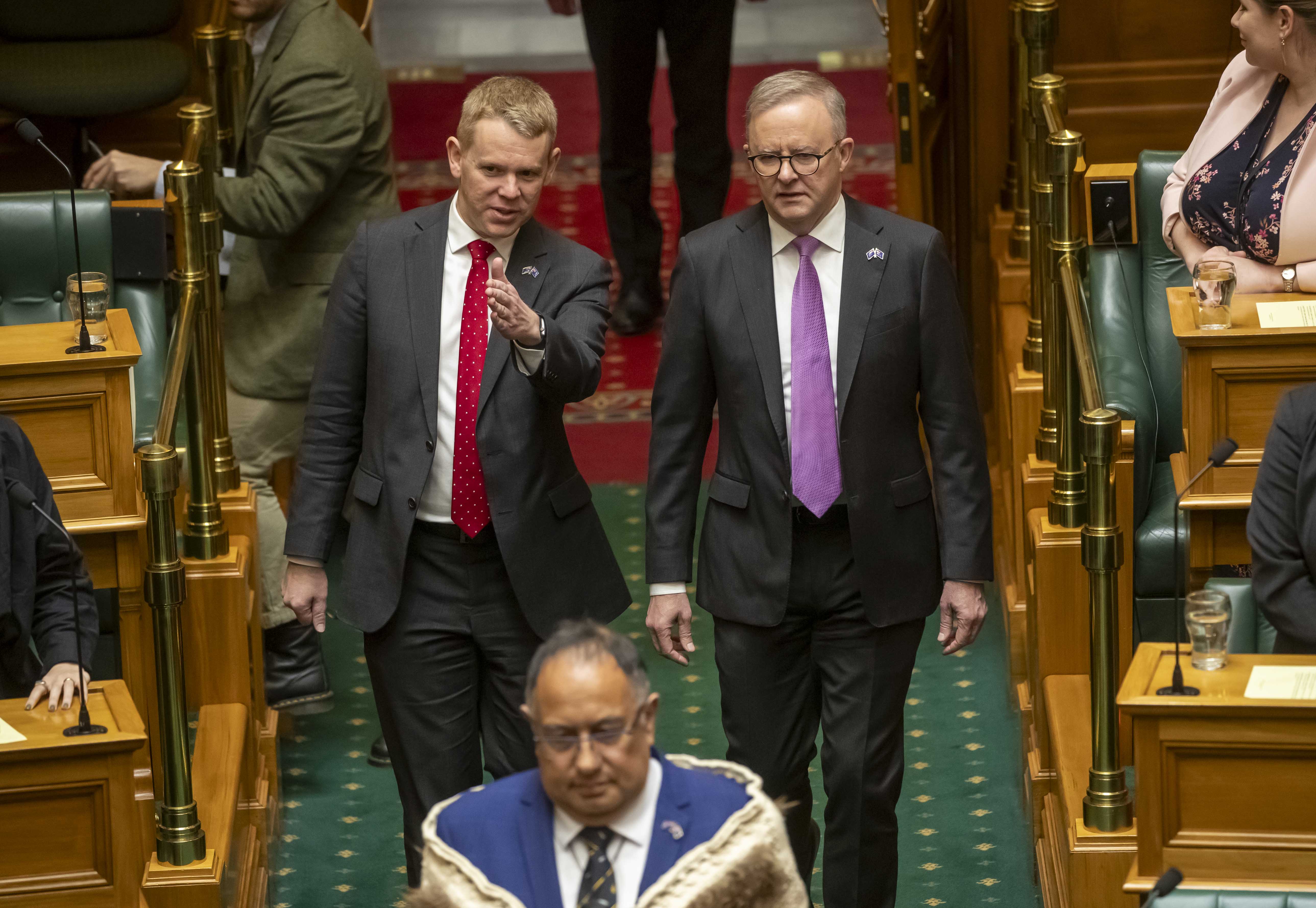 Australian Prime Minister Anthony Albanese was welcomed to the floor of Parliament. Photo / Mark Mitchell
