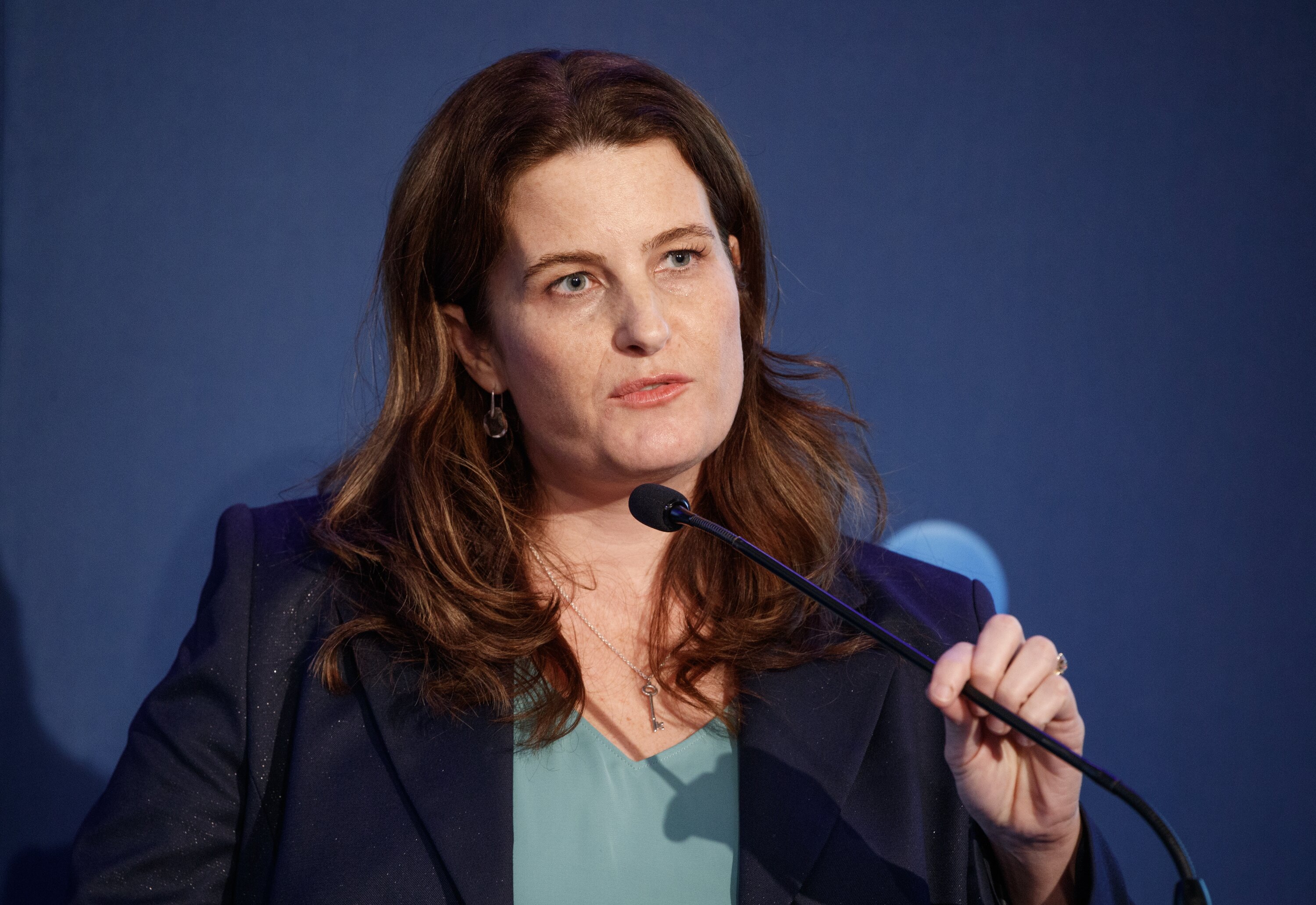 Finance Minister Nicola Willis during her speech at the ANZ Annual Post Budget Briefing in Wellington on May 31. Photo / Mark Mitchell