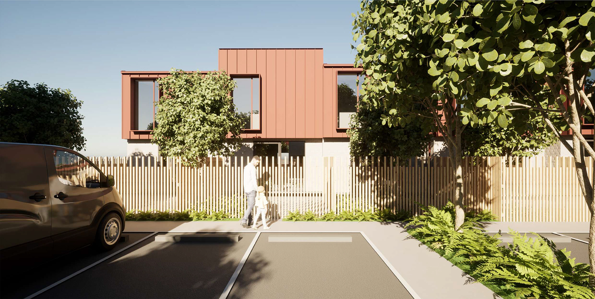 An artist's impression of what the new homes on Lake Rd will look like. 