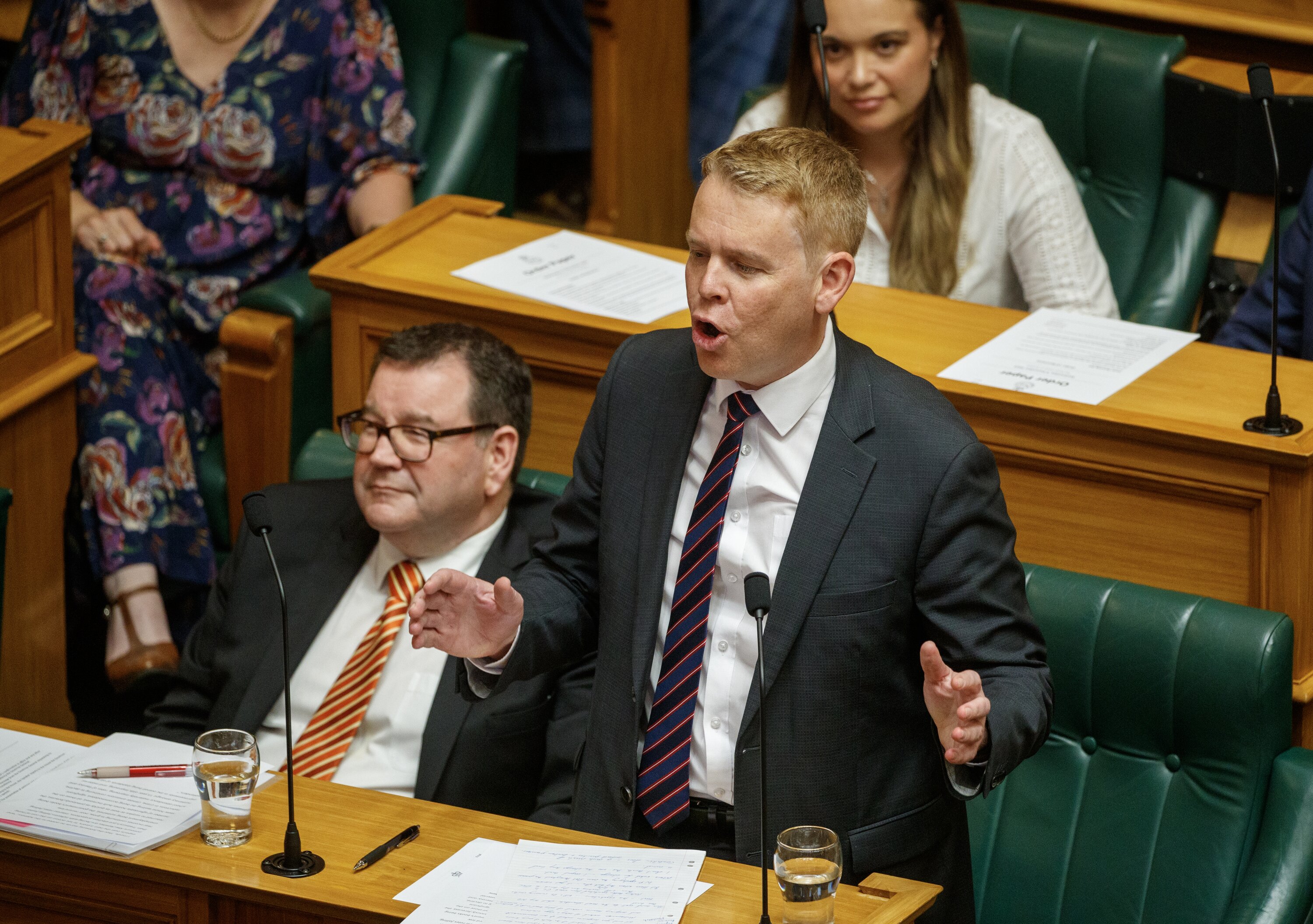 Labour Party leader Chris Hipkins' speech to Parliament in Wellington. Photo /  Mark Mitchell  