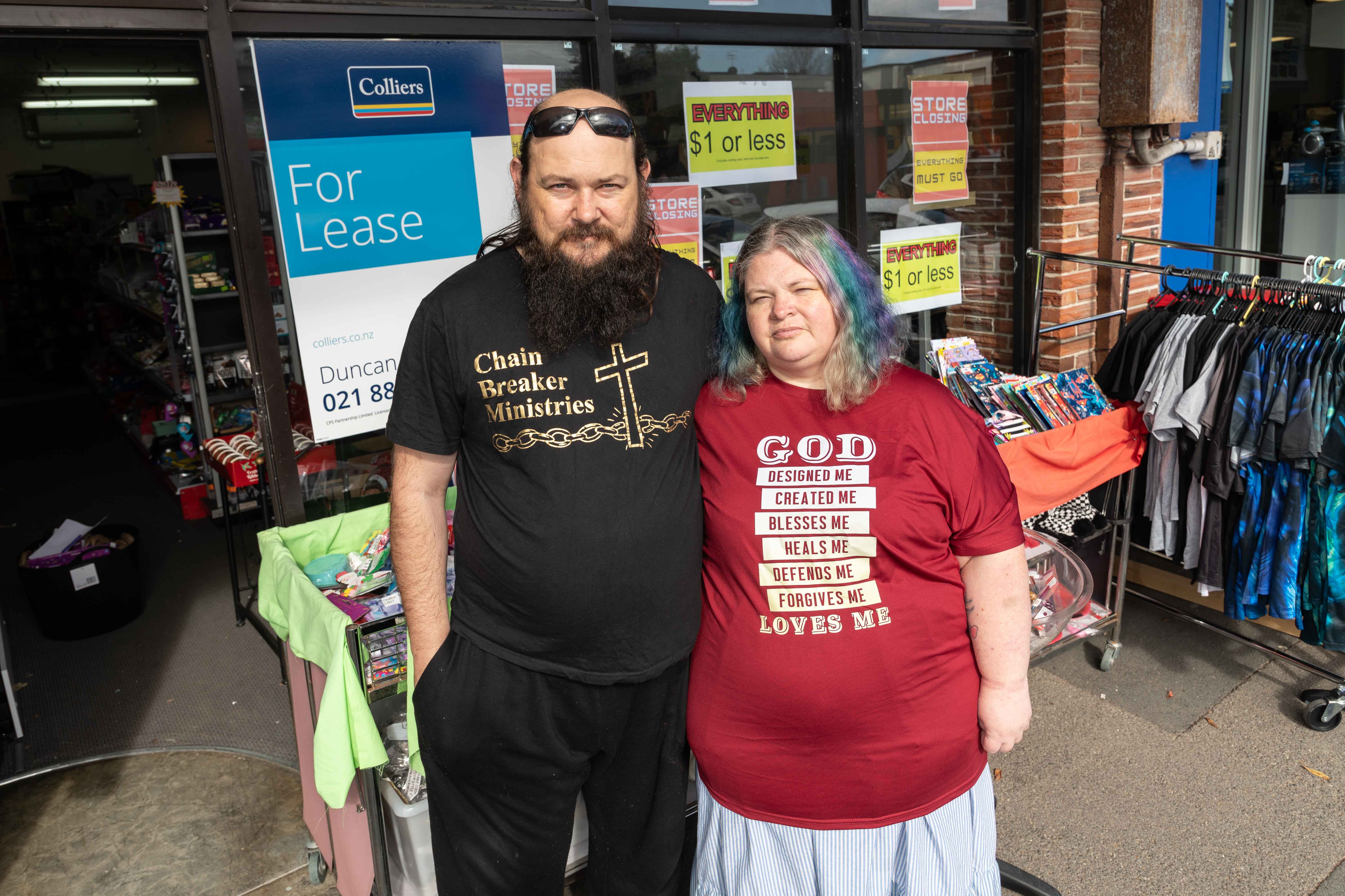 Sam and Kaysi Fredericks outside their shop KaySams on First Ave. Photo / Alex Cairns