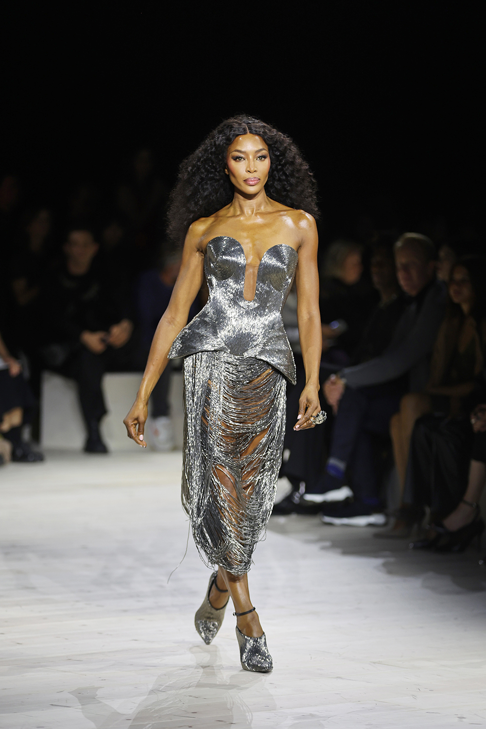 Naomi Campbell walks the runway at Le Carreau du Temple. Photo / Getty Images