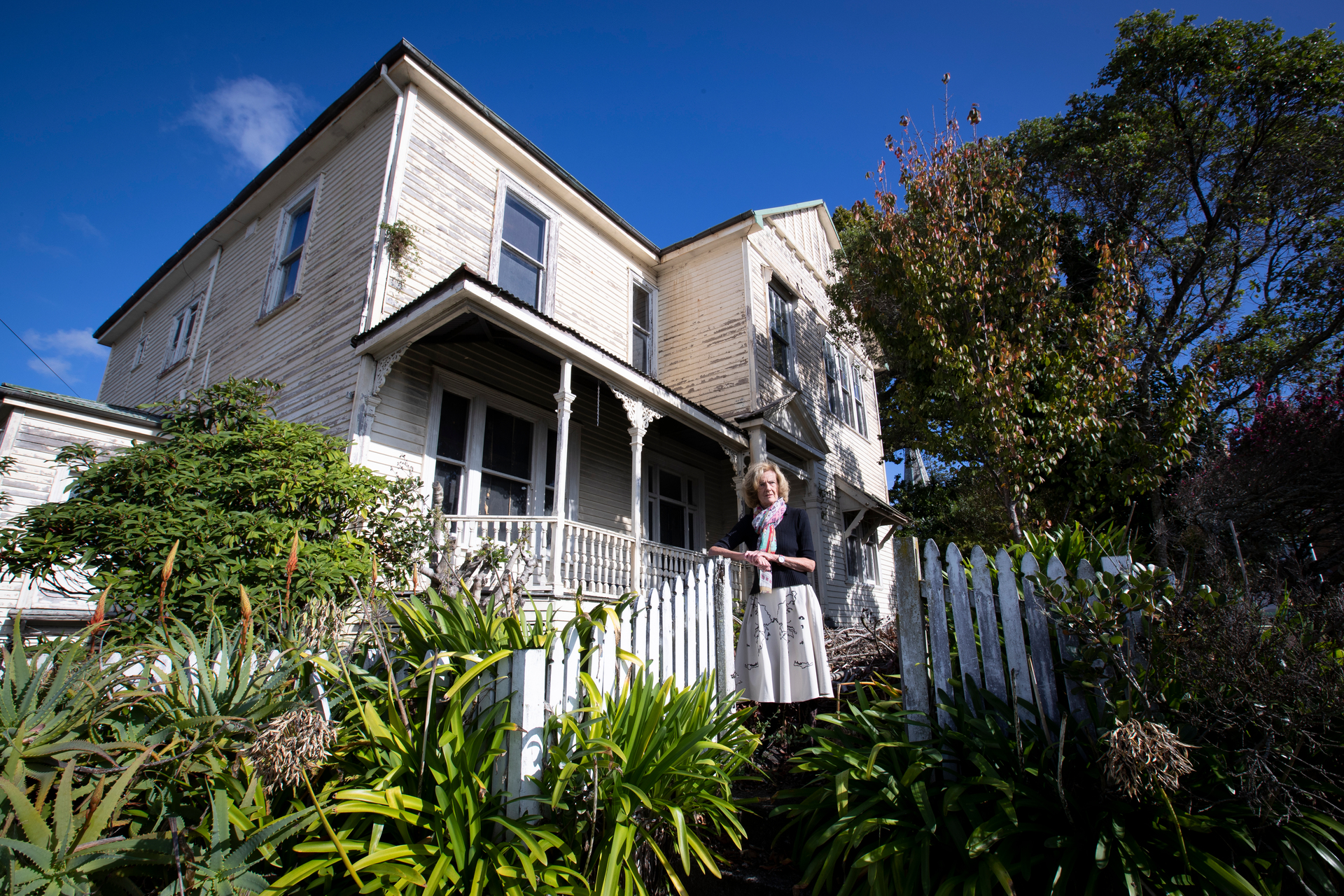 Julie Hill at 1a Brighton Rd, Parnell in 2019 before demolition. Photo / Dean Purcell