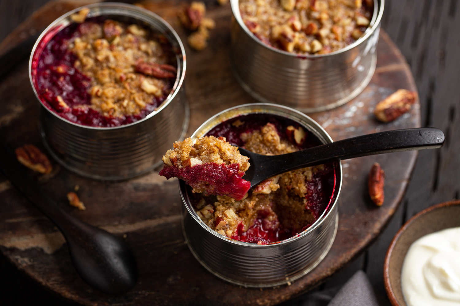 Forgo apple for rhubarb and raspberry in your next crumble. Photo / Babiche Martens