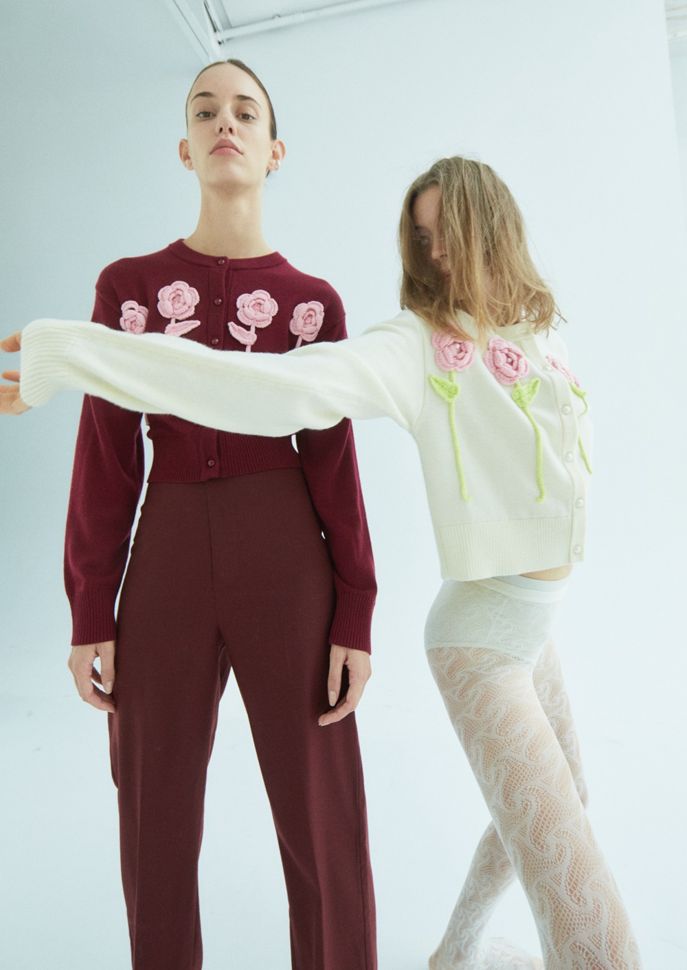 The Wynn Hamlyn flower cardigans are a standout piece for the season. Photo / Josh Bentley