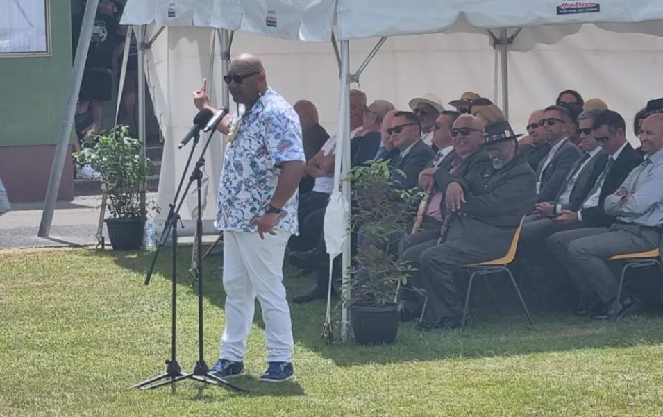 Te Pāti Māori co-leader Rawiri Waititi speaking at last year's Rātana celebration. Photo / RNZ 