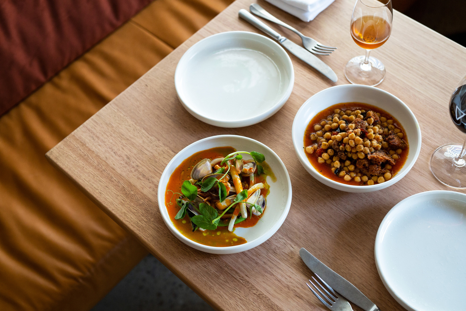 Fino Vino’s menu includes, at present, charred sourdough foccaccia, beef brisket, crispy potatoes and quince with buttermilk icecream, among other things. Photo / Supplied