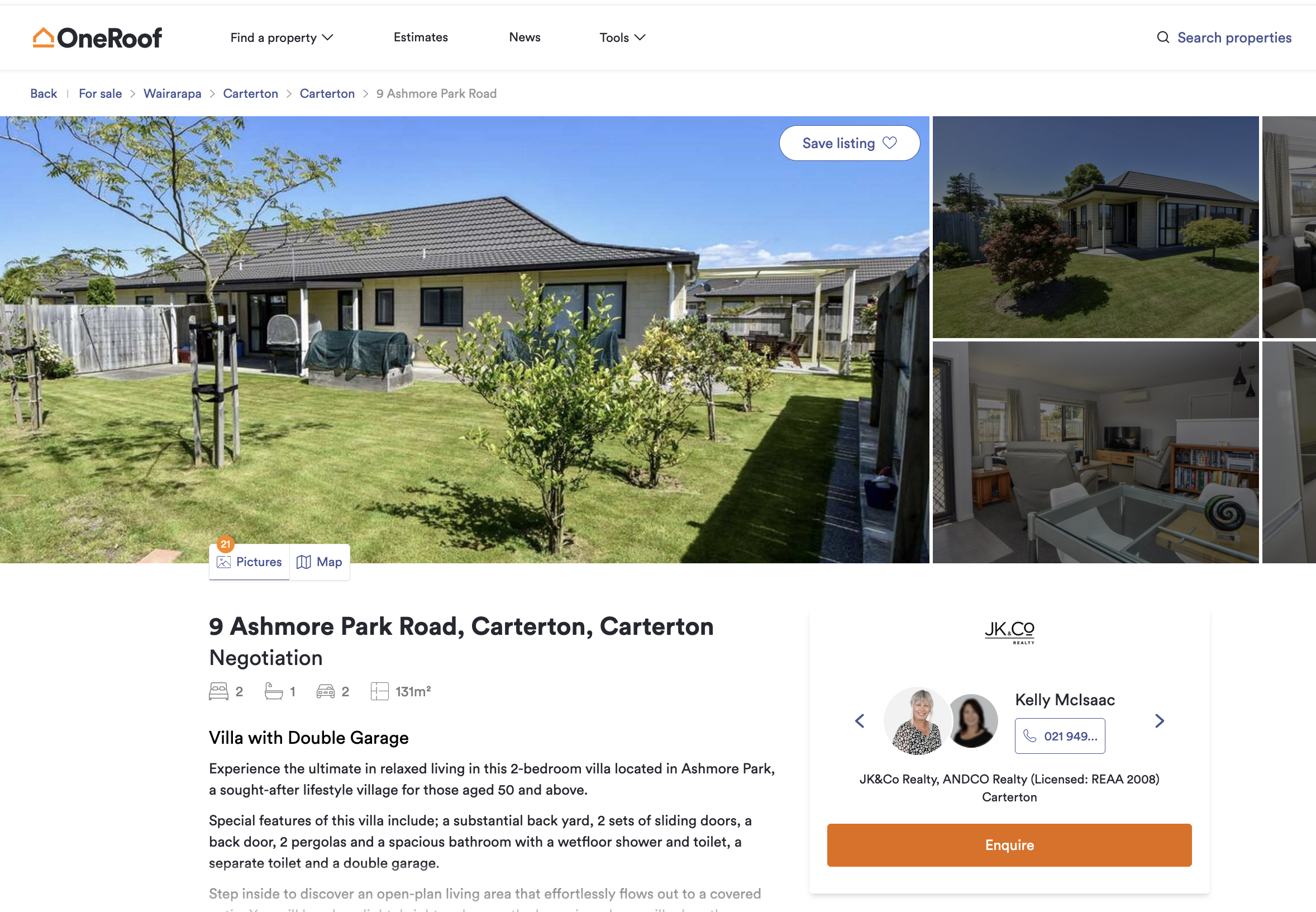 The listing of 9 Ashmore Park Rd, a unit in the Ashmore Park Villas development, marketed for 