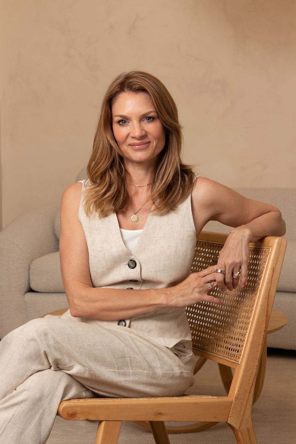 Emma Peters, makeup artist and founder of New Zealand natural makeup brand, Aleph.  