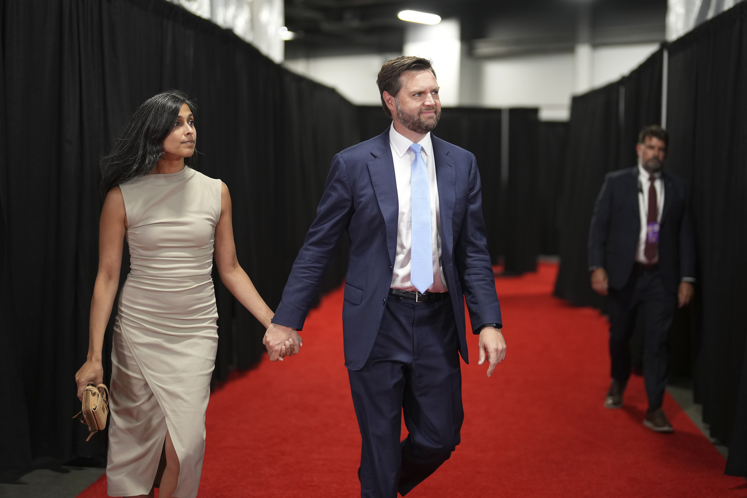 Vance with his wife, Usha, at the Republican National Convention. Photo / Doug Mills, The New York Times