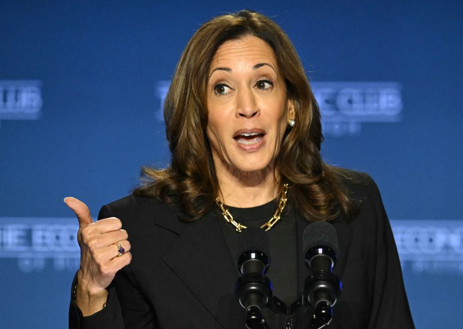 US vice president and Democratic presidential candidate Kamala Harris speaks during a campaign event in Pittsburgh, Pennsylvania, earlier today. Photo / AFP