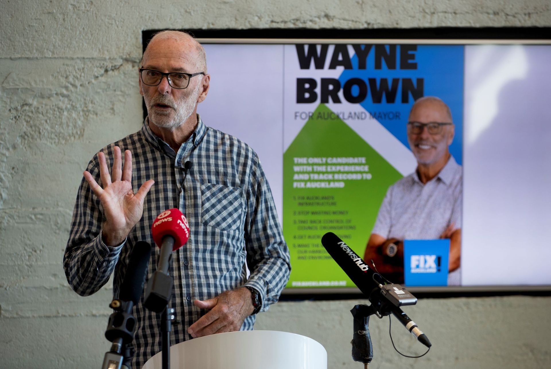 Wayne Brown launched his mayoral campaign in March last year. Photo / Dean Purcell