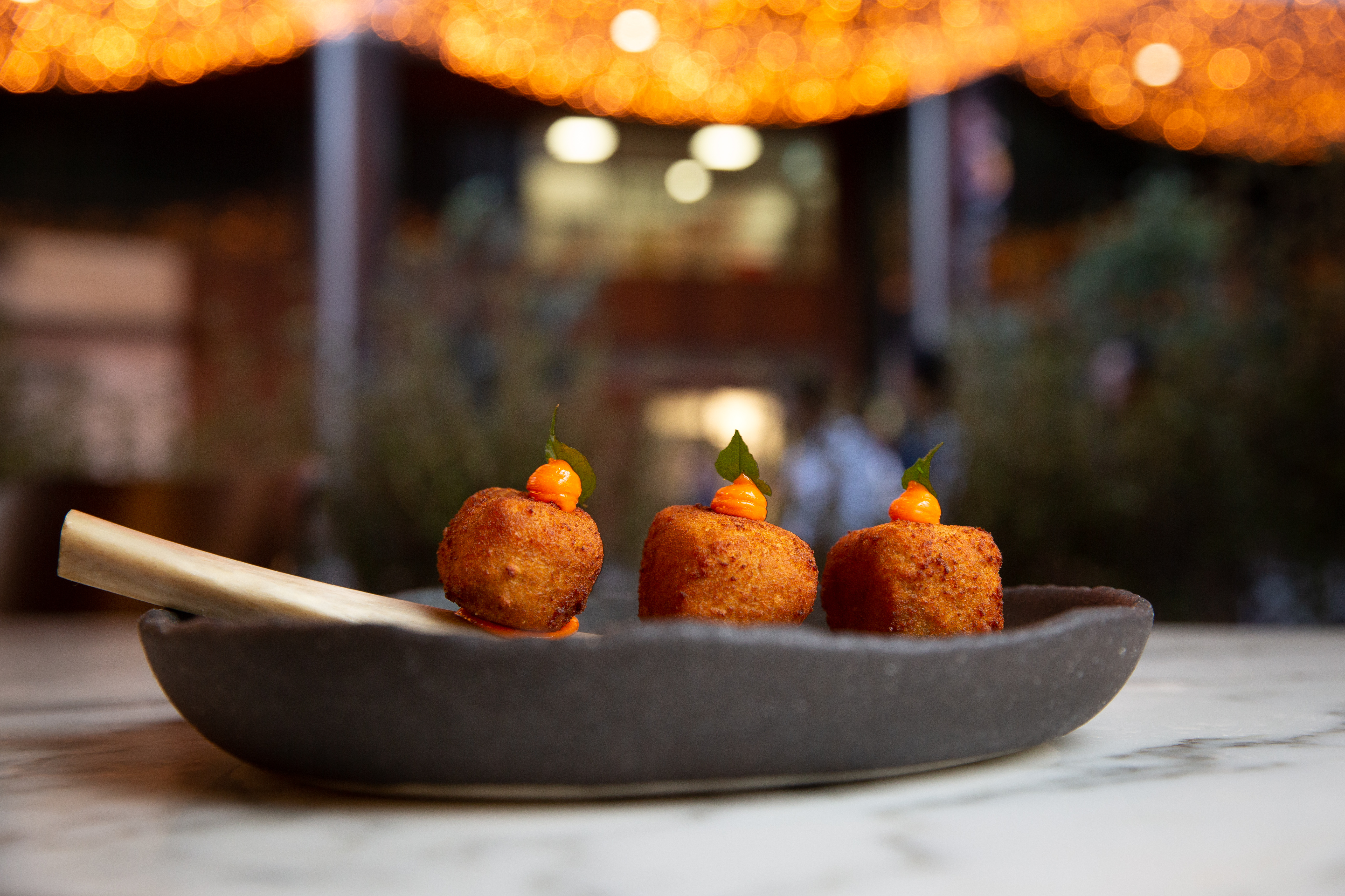 Spiced beef croquettes at Cassia restaurant, Photo / Sylvie Whinray