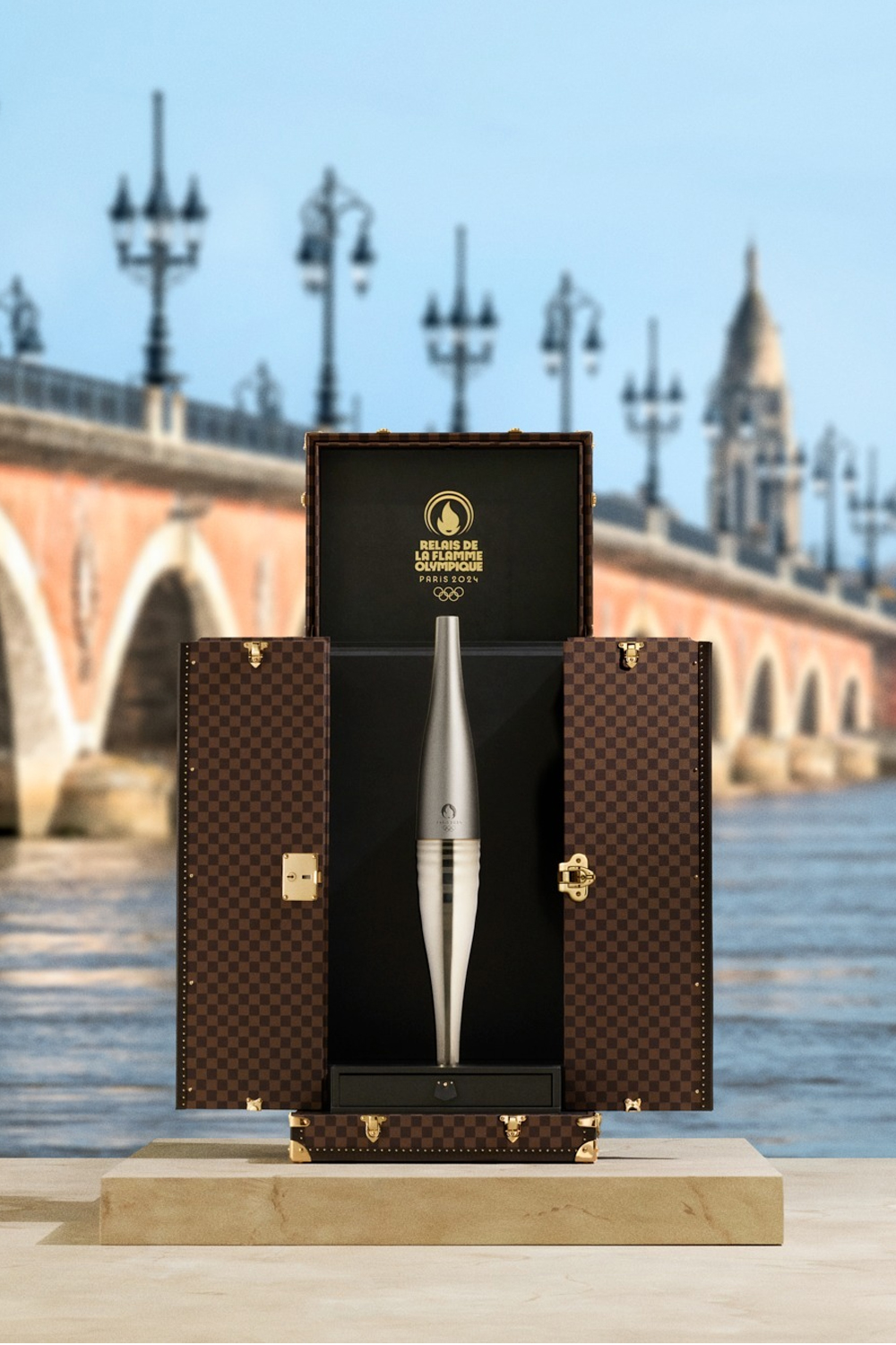 The Olympic Games Paris 2024 torch trunk by Louis Vuitton. Photo / @louisvuitton