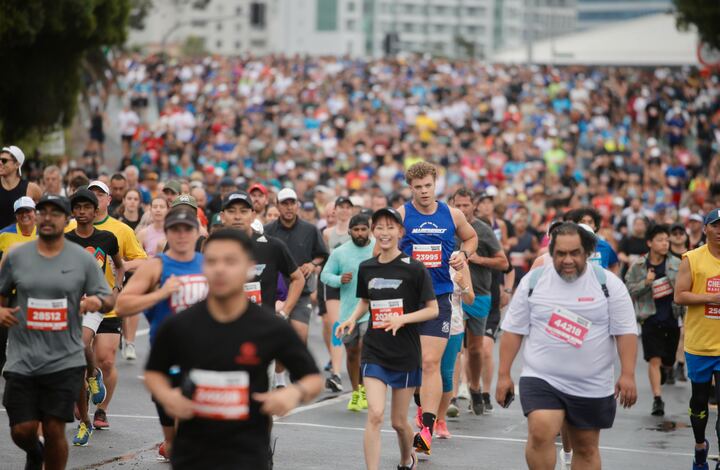 Tens of thousands took part in the Southern Cross Round the Bays. Photo / Alex Burton