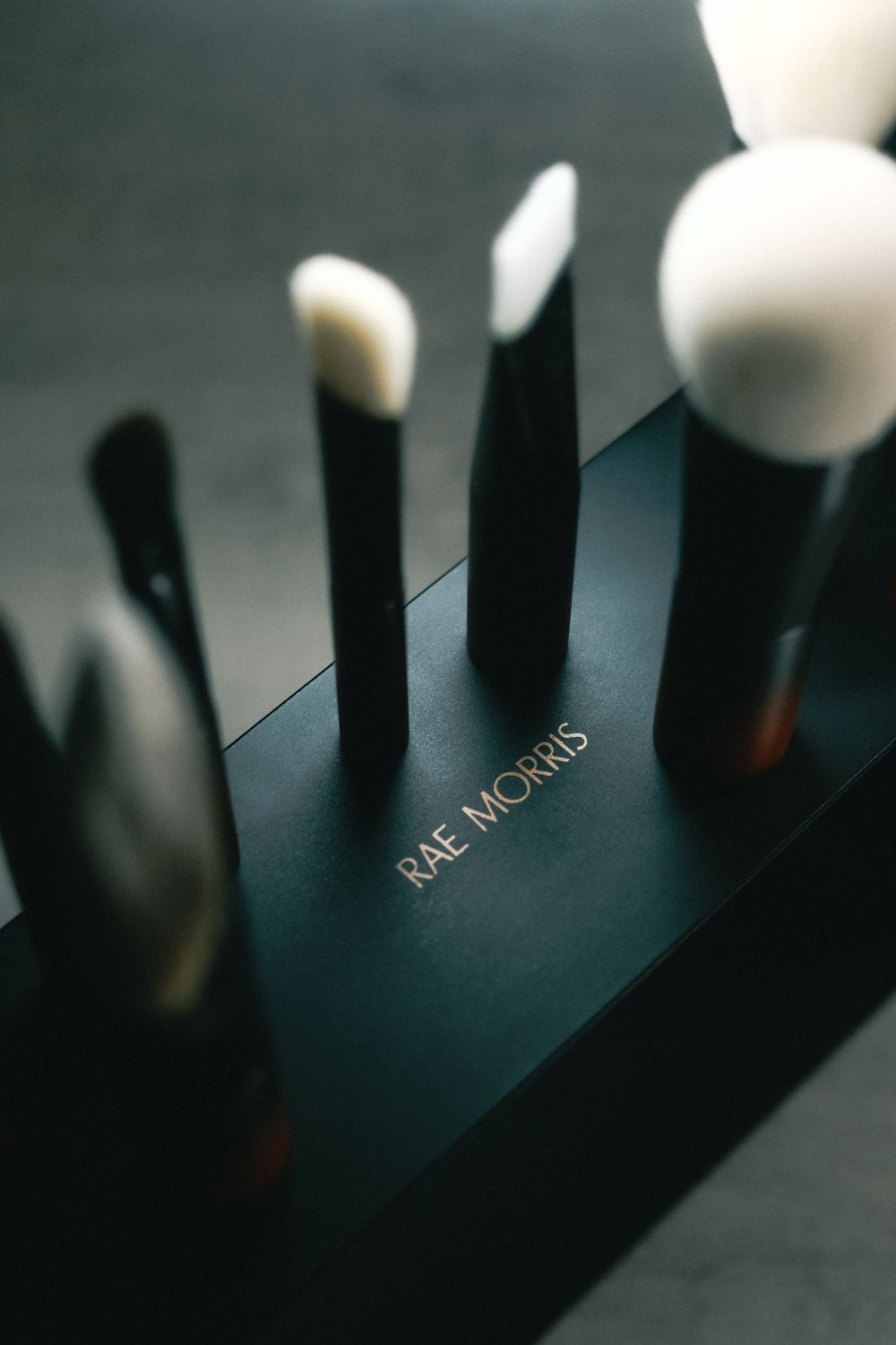 Every Rae Morris brush features a magnetic end, meaning they sit vertically for storage, cleaning, or in between application. Photo / Supplied