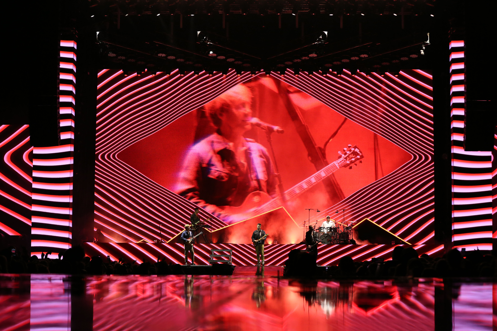 Six60 perform at Eden Park last night to a sold-out crowd of 50,000. Photo / Sylvie Whinray