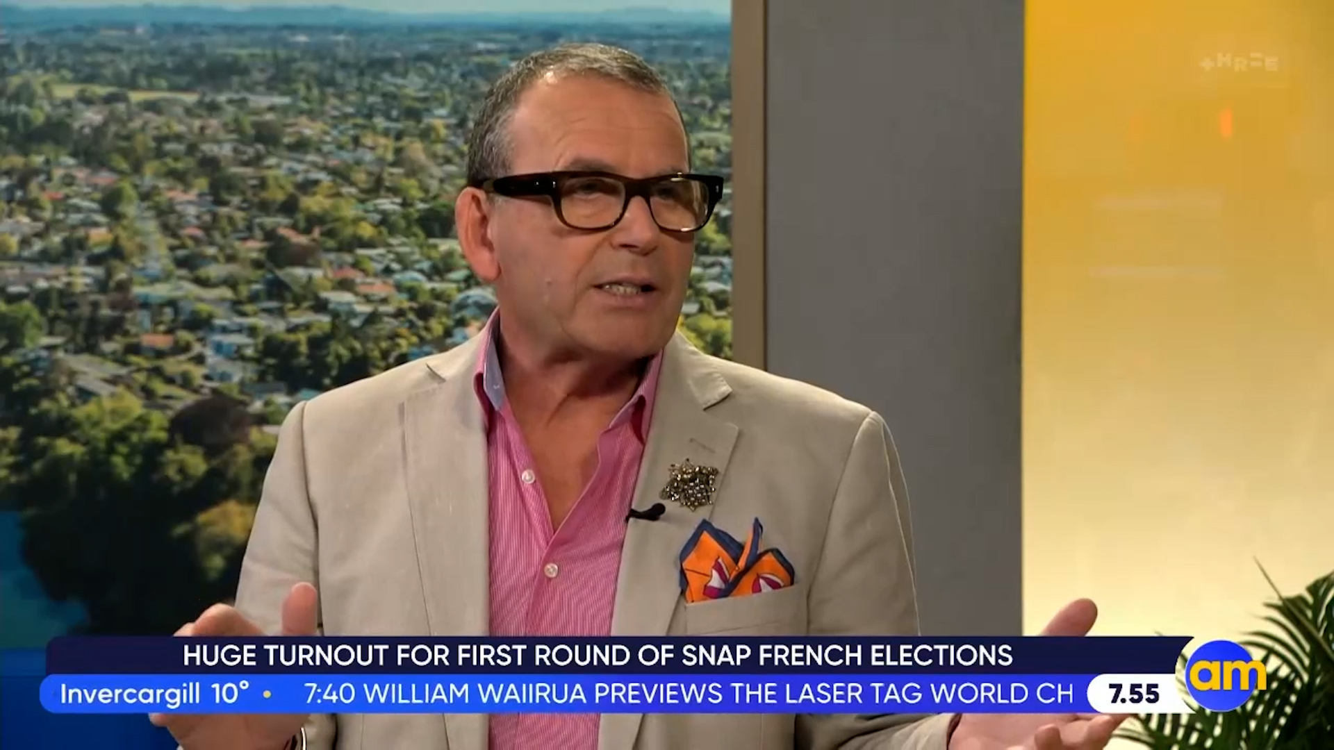 Paul Henry speaking on the AM show, which replaced his own breakfast show. Photo / WBD