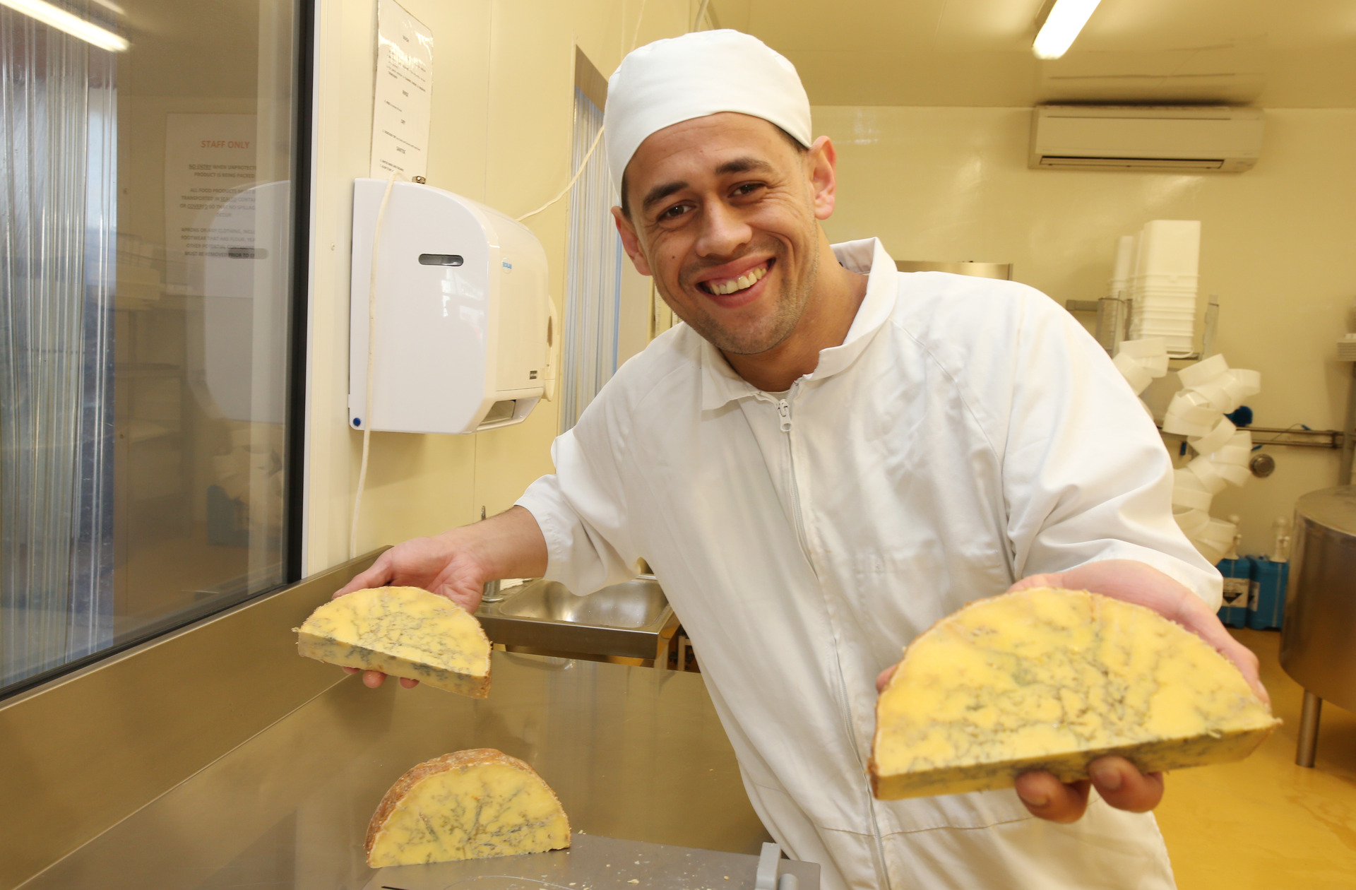 Grinning Gecko cheesemaker Zev Kaka-Holtz after last year's win at the international competition.