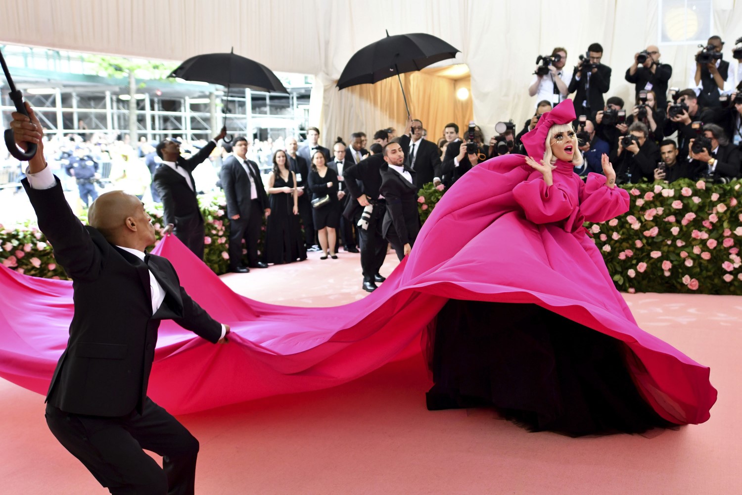 Lady Gaga on the pink carpet at the 2019 Met Gala.