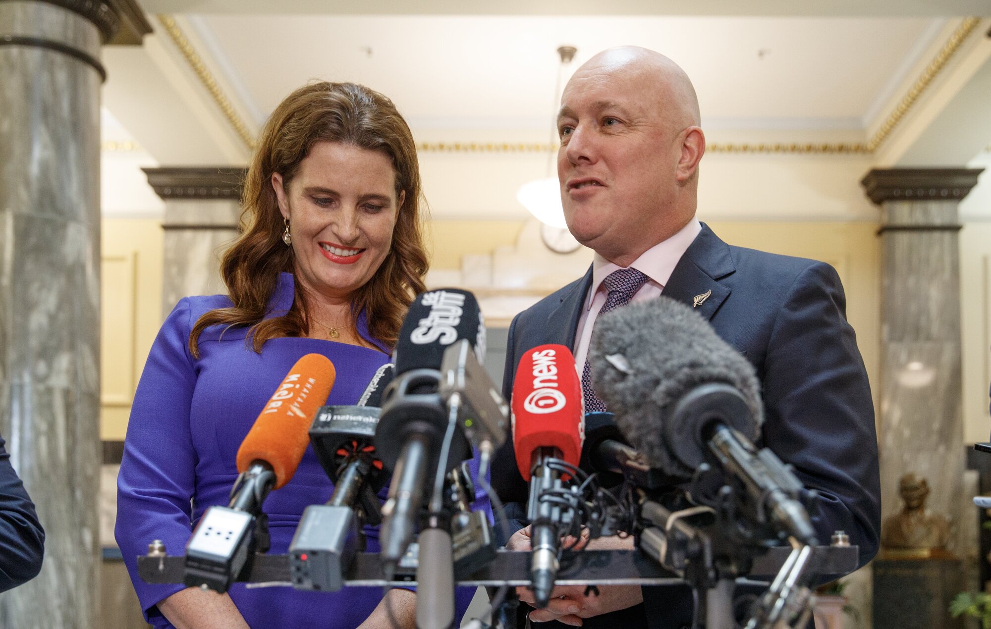 Calm under pressure: Finance Minister Nicola Willis (left) and Prime Minister Christopher Luxon. Photo / Mark Mitchell