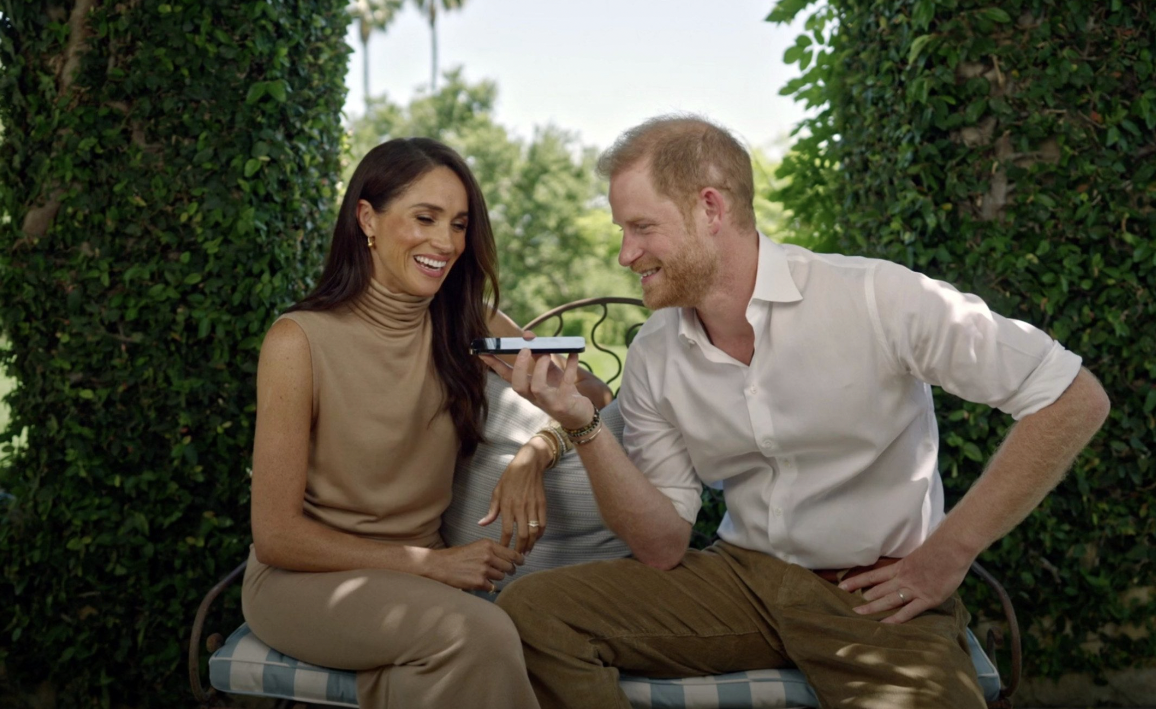 The Duke and Duchess of Sussex congratulating the first members of their Archewell Foundation Responsible Technology Youth Power Fund.