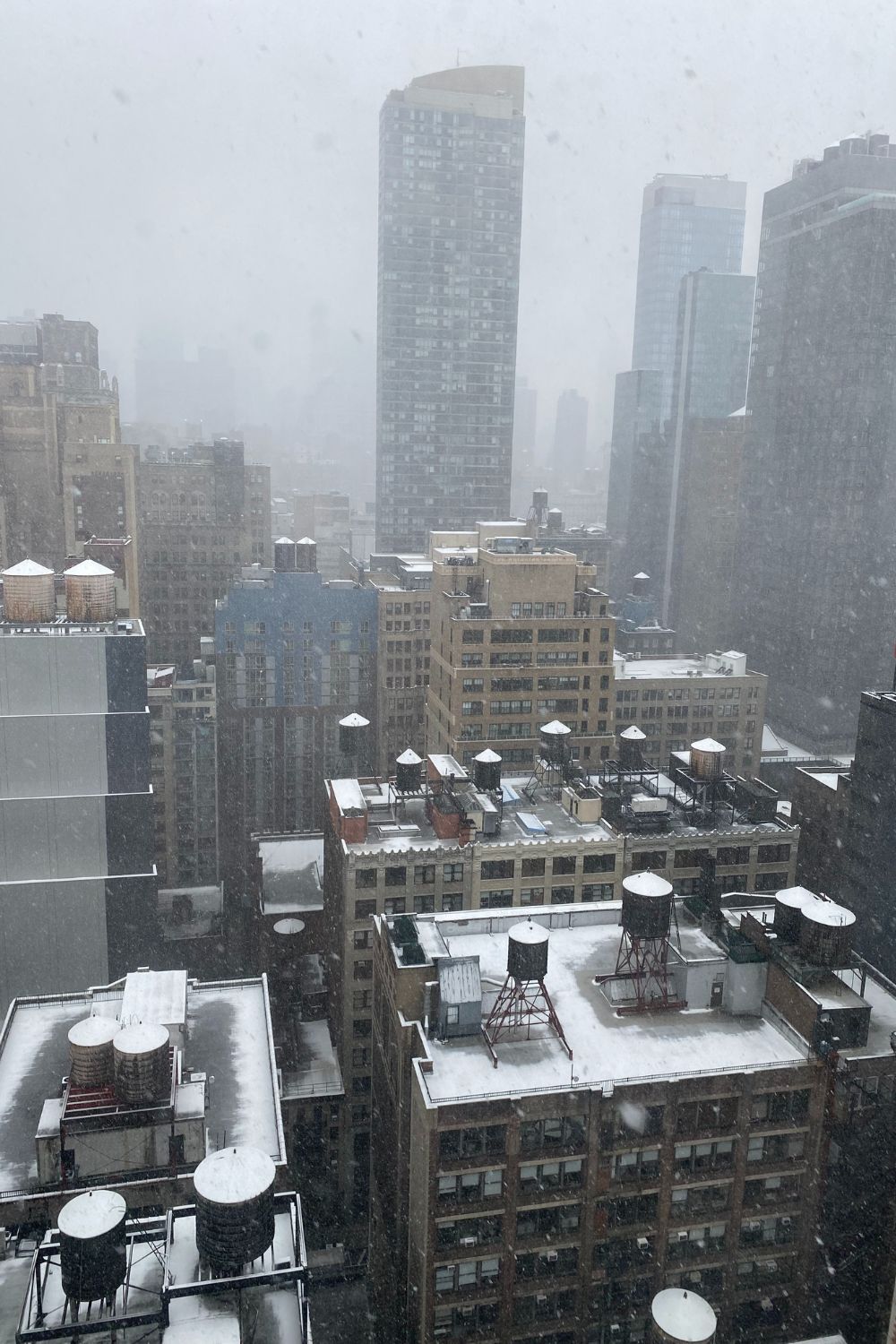 A fresh dusting of snow over the city. 