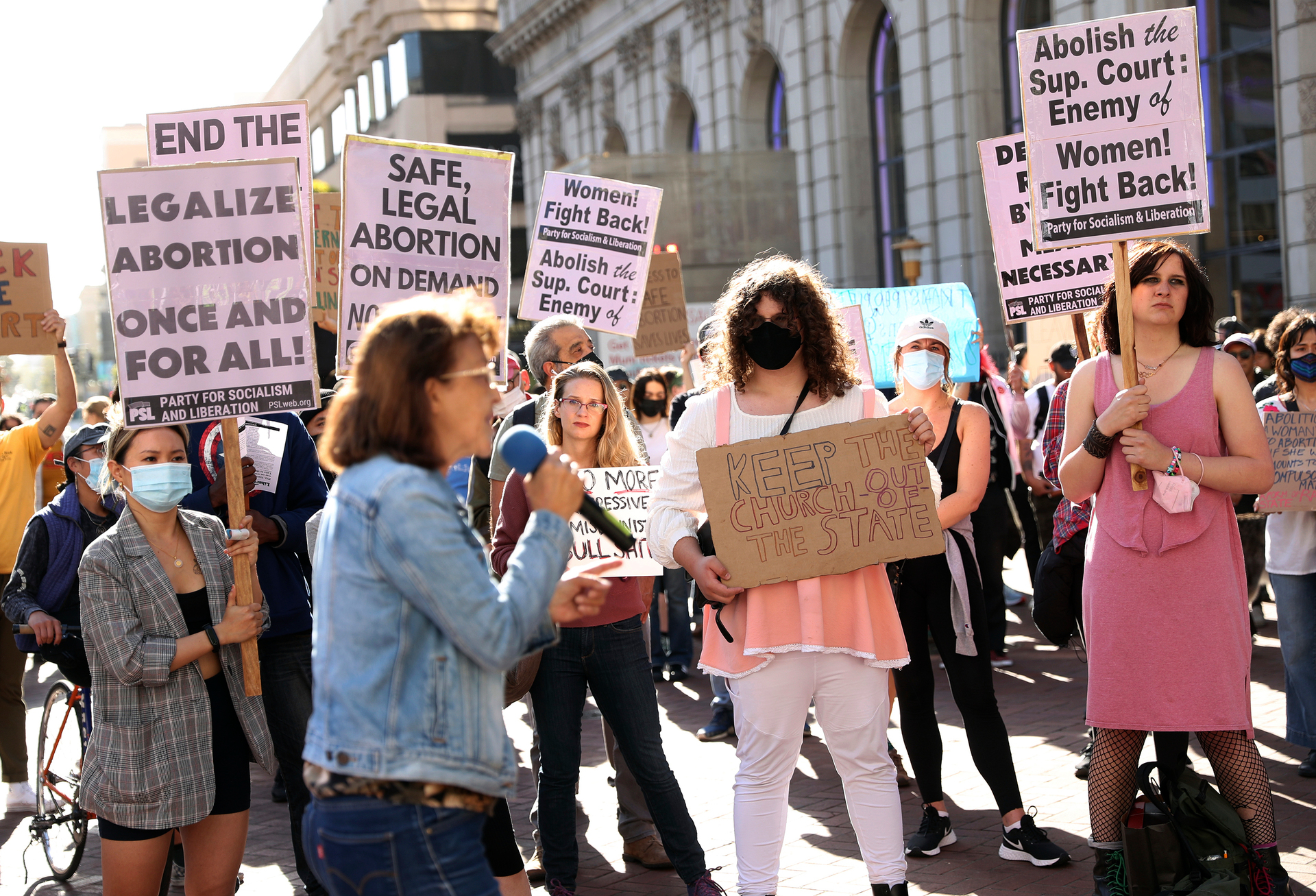 A protest in reaction to a leaked Supreme Court Roe v Wade. Critics fear New Zealand could slowly politicise its judiciary. Photo / AP