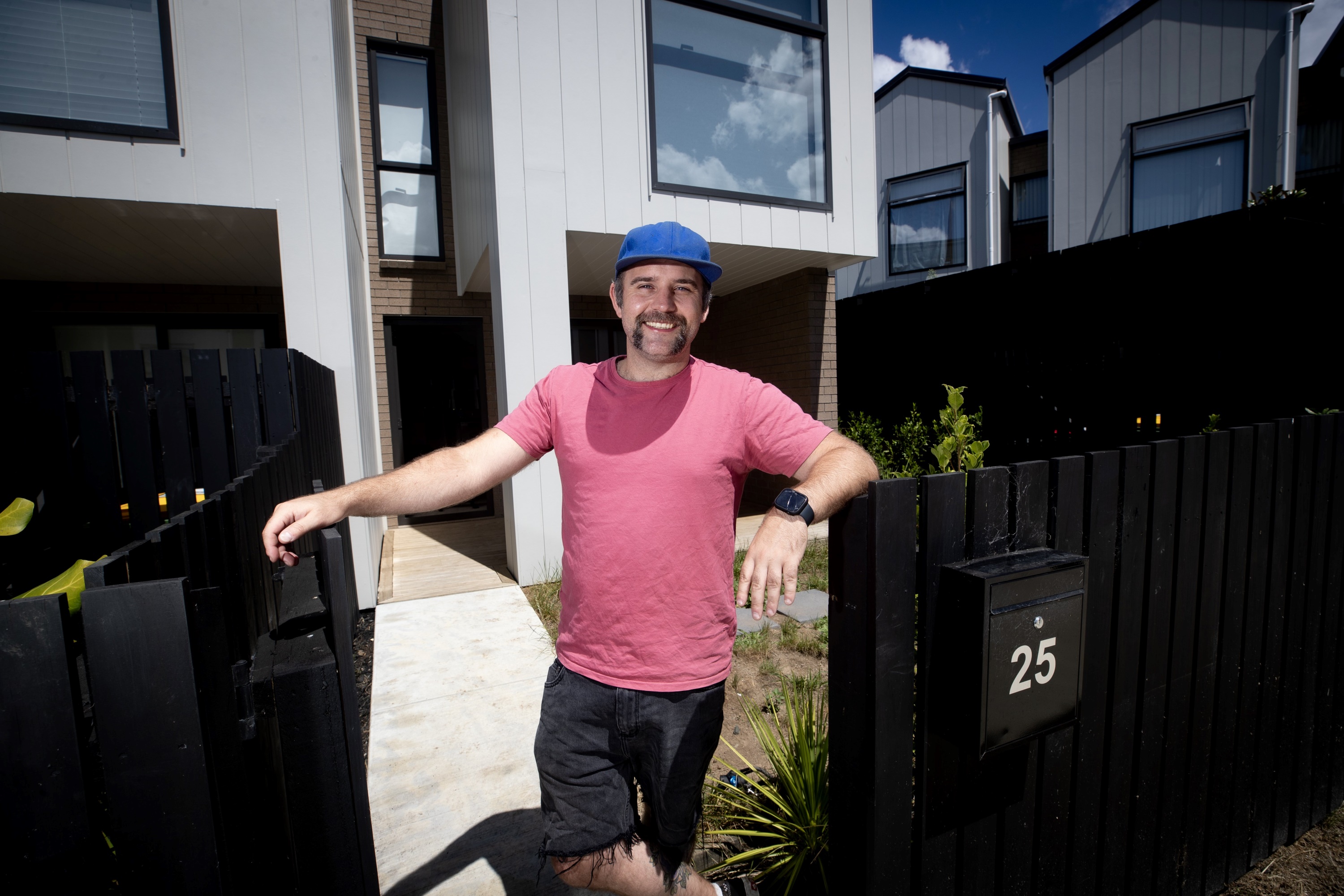 Harley Neville at the KiwiBuild home he bought in Auckland's Māngere Bridge in January. Photo / Dean Purcell
