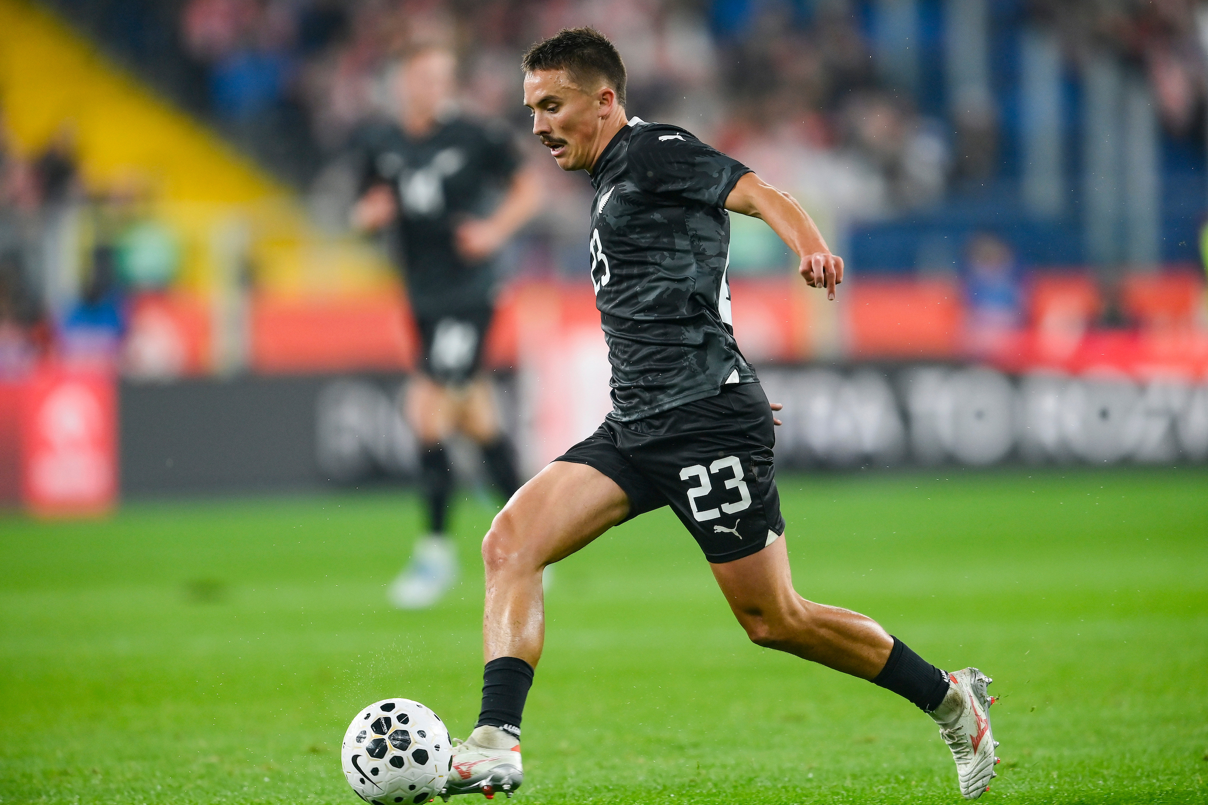 Ryan Thomas is a vital player for the All Whites. Photosport. 
