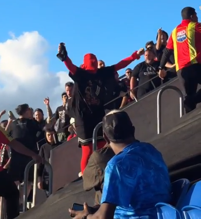 One person was arrested and eight fans evicted after a tense confrontation between Auckland FC and West Sydney Warriors’ fans at Go Media stadium this month.